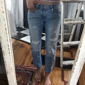 Gap low-slung distressed boyfriend jeans